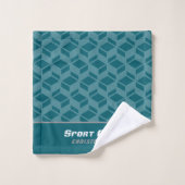Modern Herhalingspatroon Donker Teal Bad Handdoek (Wasdoekje)