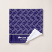 Modern herhalingspatroon donkerblauw bad handdoek (Wasdoekje)