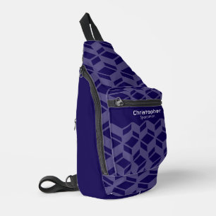 Modern Herhalingspatroon Donkerblauw Sling Bag