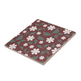 Modern Heritage Daisy Bloemendecoratie Donkerrood Tegeltje