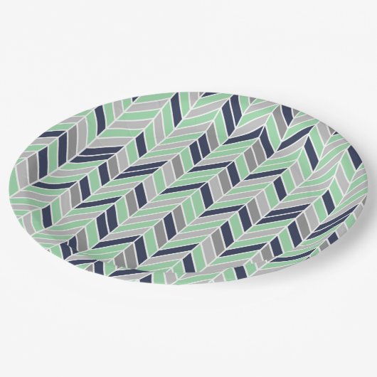 Modern Herringbone Chevron Geometric Pattern Papieren Bordje (Gekanteld)
