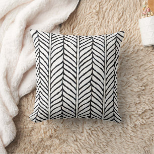 Modern Herringbone patroon zwart-wit Kussen