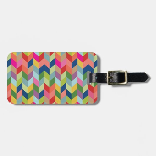 Modern Herringbone Pattern Bagagelabel (Voorkant horizontaal)