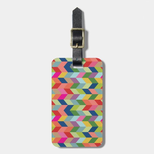 Modern Herringbone Pattern Bagagelabel (Voorkant verticaal)