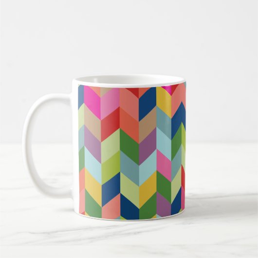 Modern Herringbone Pattern Koffiemok (Links)