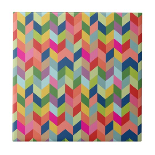 Modern Herringbone Pattern Tegeltje (Voorkant)