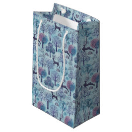 Modern hertenbos blauw en paars vakantie klein cadeauzakje