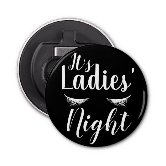 Modern Het is de nacht van de Dames Eyelashes Button Flesopener (Voorkant)