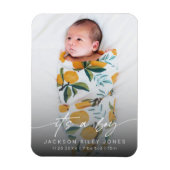 Modern Het is een Boy Baby Newborn Photo Script Magneet (Verticaal)
