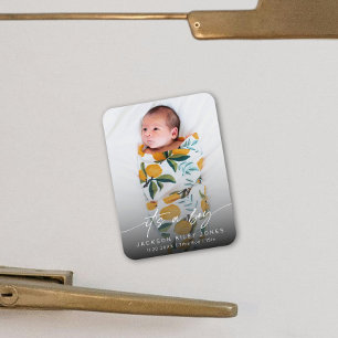 Modern Het is een Boy Baby Newborn Photo Script Magneet