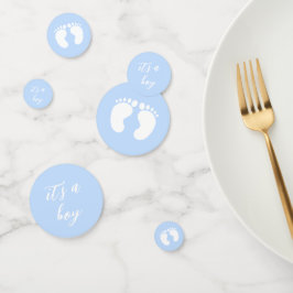 Modern Het is een jongen baby shower blauw Confetti