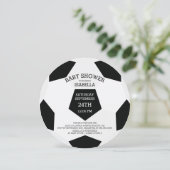 Modern het is een jongen voetbal baby douche uitno kaart (Staand voorkant)