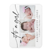 Modern Het is een Meisje Baby Pasgeboren 3 Fotocol Magneet (Verticaal)