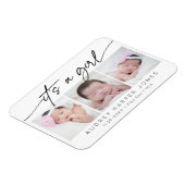 Modern Het is een Meisje Baby Pasgeboren 3 Fotocol Magneet (Linkerzijde)