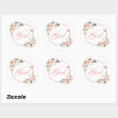 Modern Het is een meisje Waterverf Floral Baby sho Ronde Sticker (Vel)