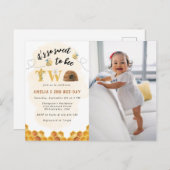 Modern Het is zo lief om tweede verjaardag te zijn Uitnodiging Briefkaart (Voorkant / Achterkant)