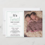 Modern Het Zijn Tweelingen!  Baby Shower Foto Uitn Kaart (Voorkant)