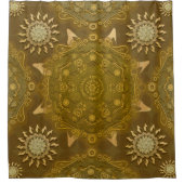 Modern hexa golden ursidae mandala art douchegordijn (Voorkant)