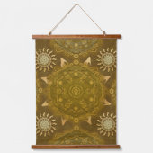 Modern hexa golden ursidae mandala art hangend wandkleed (Voorkant)