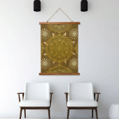Modern hexa golden ursidae mandala art hangend wandkleed