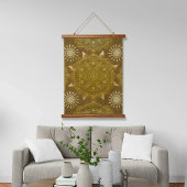 Modern hexa golden ursidae mandala art hangend wandkleed