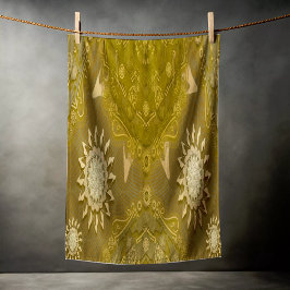 Modern hexa golden ursidae mandala art strandlaken