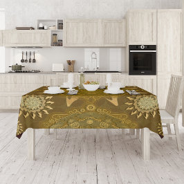 Modern hexa golden ursidae mandala art tafelkleed