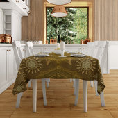 Modern hexa golden ursidae mandala art tafelkleed