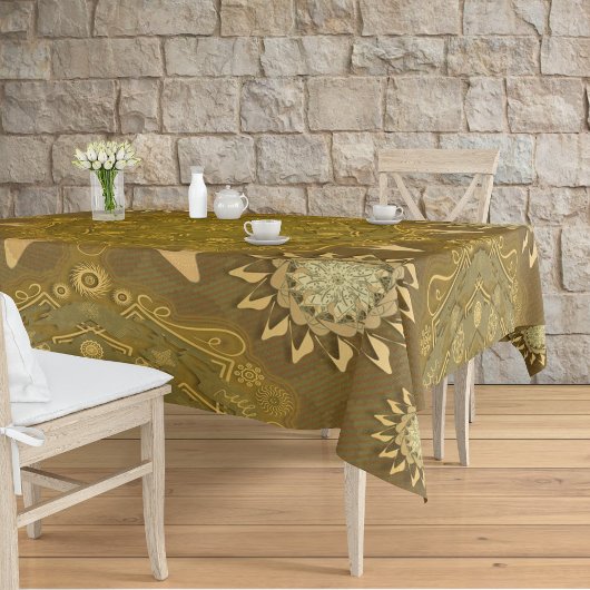 Modern hexa golden ursidae mandala art tafelkleed