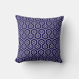 Modern Hexagon Honeycomb Pattern Cobalt Blue Kussen