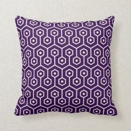 Modern Hexagon Honeycomb Pattern Paars Kussen