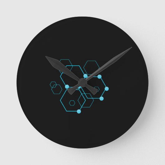 Modern Hexagon Inside Circle Wall Clock  Ronde Klok (Voorkant)