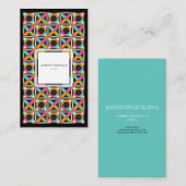 Modern Hexagon Quilt Pattern Visitekaartje (Voorkant / Achterkant)