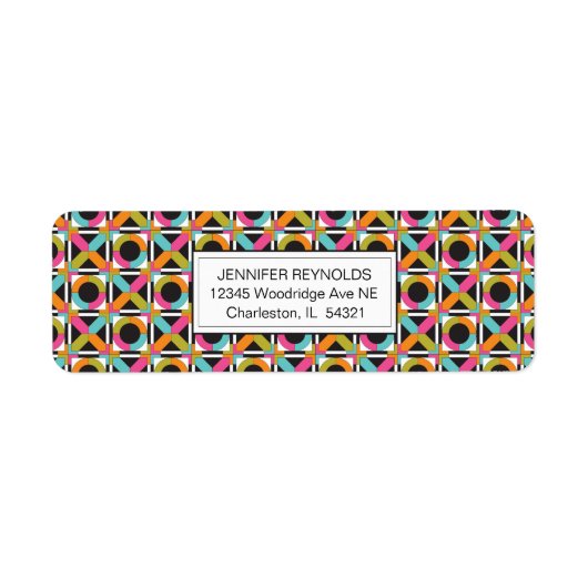 Modern Hexagon Quiltpatroon Etiket (Voorkant)