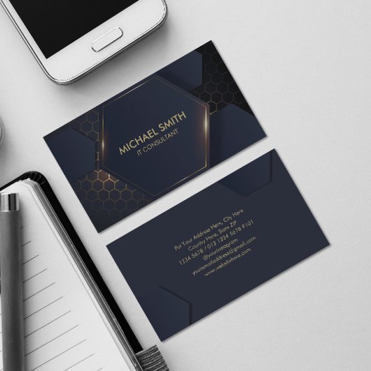 Modern Hi-tech Hexagonal Visitekaartje