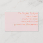 Modern "hi"-visitekaartje in perziken en ivoor visitekaartje (Achterkant)