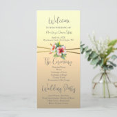 Modern Hibiscus huwelijksprogramma (Staand voorkant)