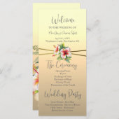 Modern Hibiscus huwelijksprogramma (Voorkant / Achterkant)