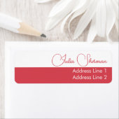 Modern Hibiscus Red Feminine Minimalist Script Etiket (Insitu)