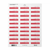 Modern Hibiscus Red Feminine Minimalist Script Etiket (Full Sheet)