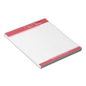 Modern Hibiscus Red Feminine Minimalist Script Notitieblok (Schuin)
