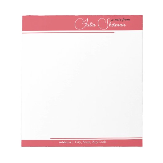 Modern Hibiscus Red Feminine Minimalist Script Notitieblok (Voorkant)