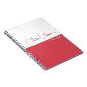 Modern Hibiscus Red Feminine Minimalist Script Notitieboek (Rechterzijde)