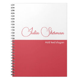 Modern Hibiscus Red Feminine Minimalist Script Notitieboek