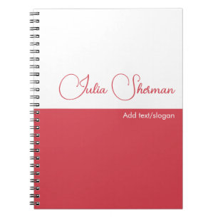 Modern Hibiscus Red Feminine Minimalist Script Notitieboek