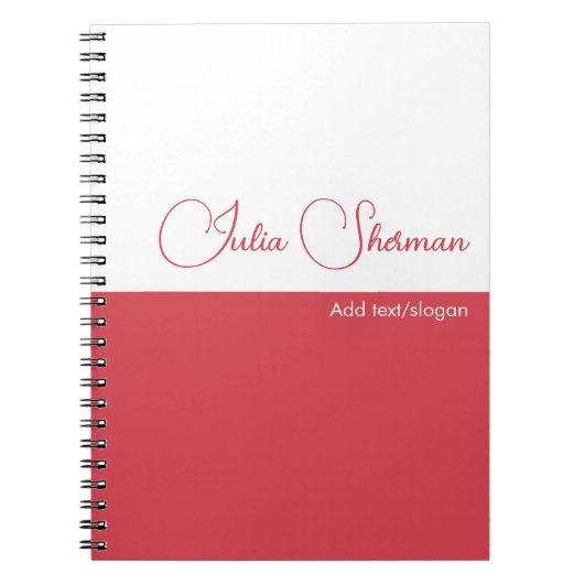 Modern Hibiscus Red Feminine Minimalist Script Notitieboek (Voorkant)