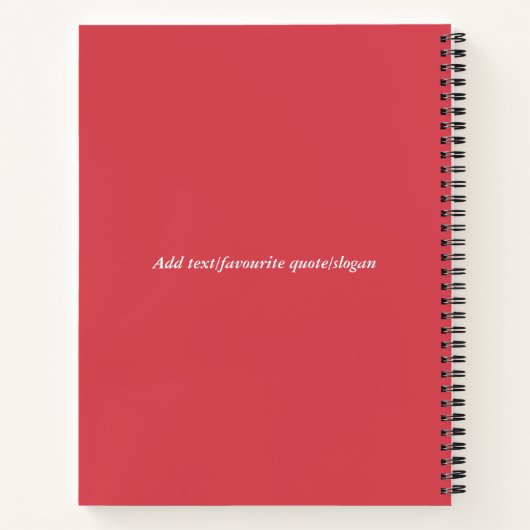 Modern Hibiscus Red Feminine Minimalist Script Notitieboek (Achterkant)