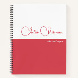 Modern Hibiscus Red Feminine Minimalist Script Notitieboek