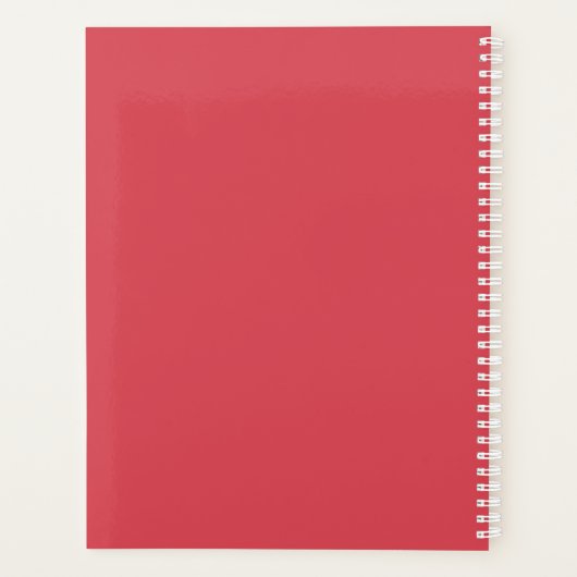 Modern Hibiscus Red Feminine Minimalist Script Planner (Achterkant)