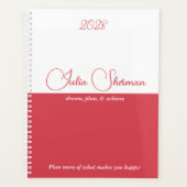 Modern Hibiscus Red Feminine Minimalist Script Planner (Voorkant)